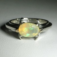 Ethiopian Opal Sunrise Ring